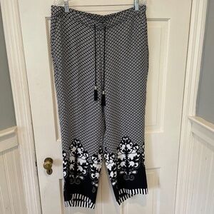 Chico's Wide Leg Black & White Print Pants